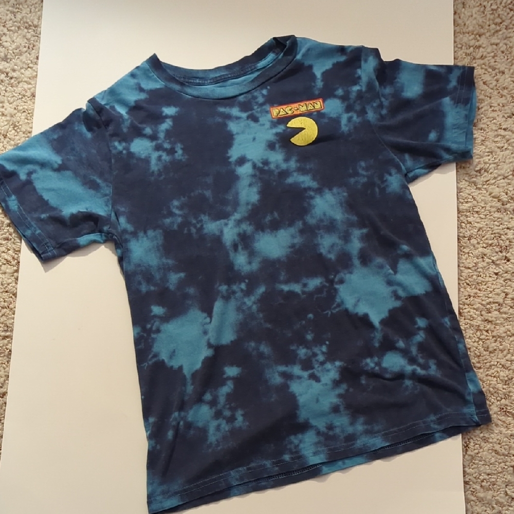 Pac-Man Navy & Blue Tie-Dye Kids Tee 10/12